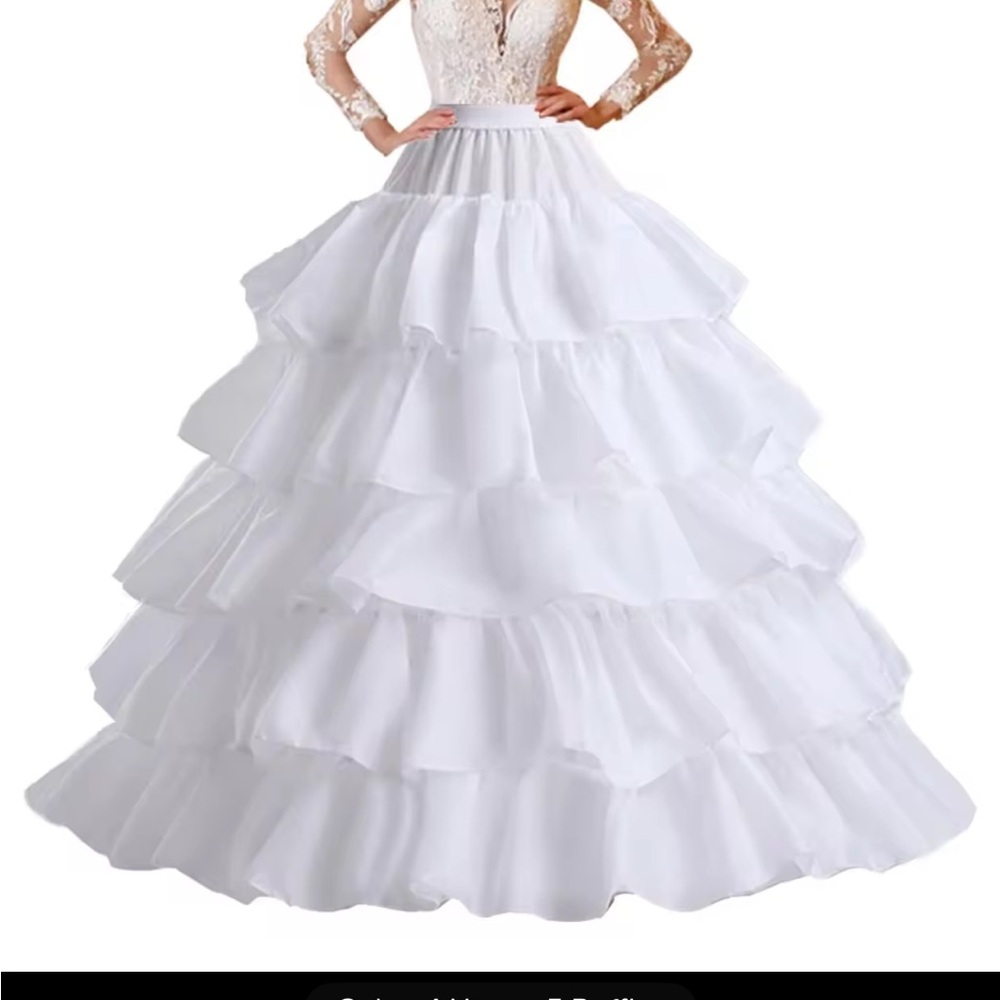 White Ruffled Ball Gown petticoat skirt